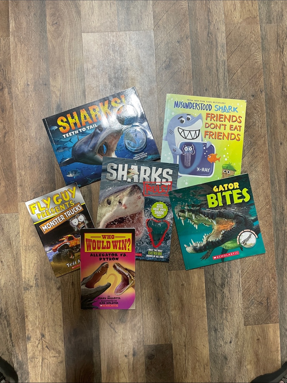 Scholastic Gator Bites & Shark Books Bundle - Green, Blue, Yellow